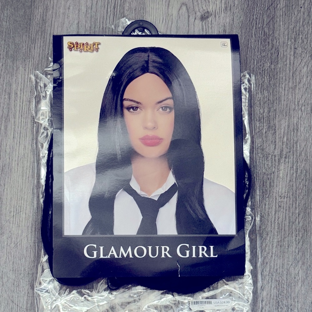 Spirit “Glamour Girl” Long Black Hair Wig For Halloween